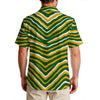 White Smoke Green Bay Football Yellow Green Zebra Men’s Hawaiian Shirt 150GSM – Game Day Streetwear