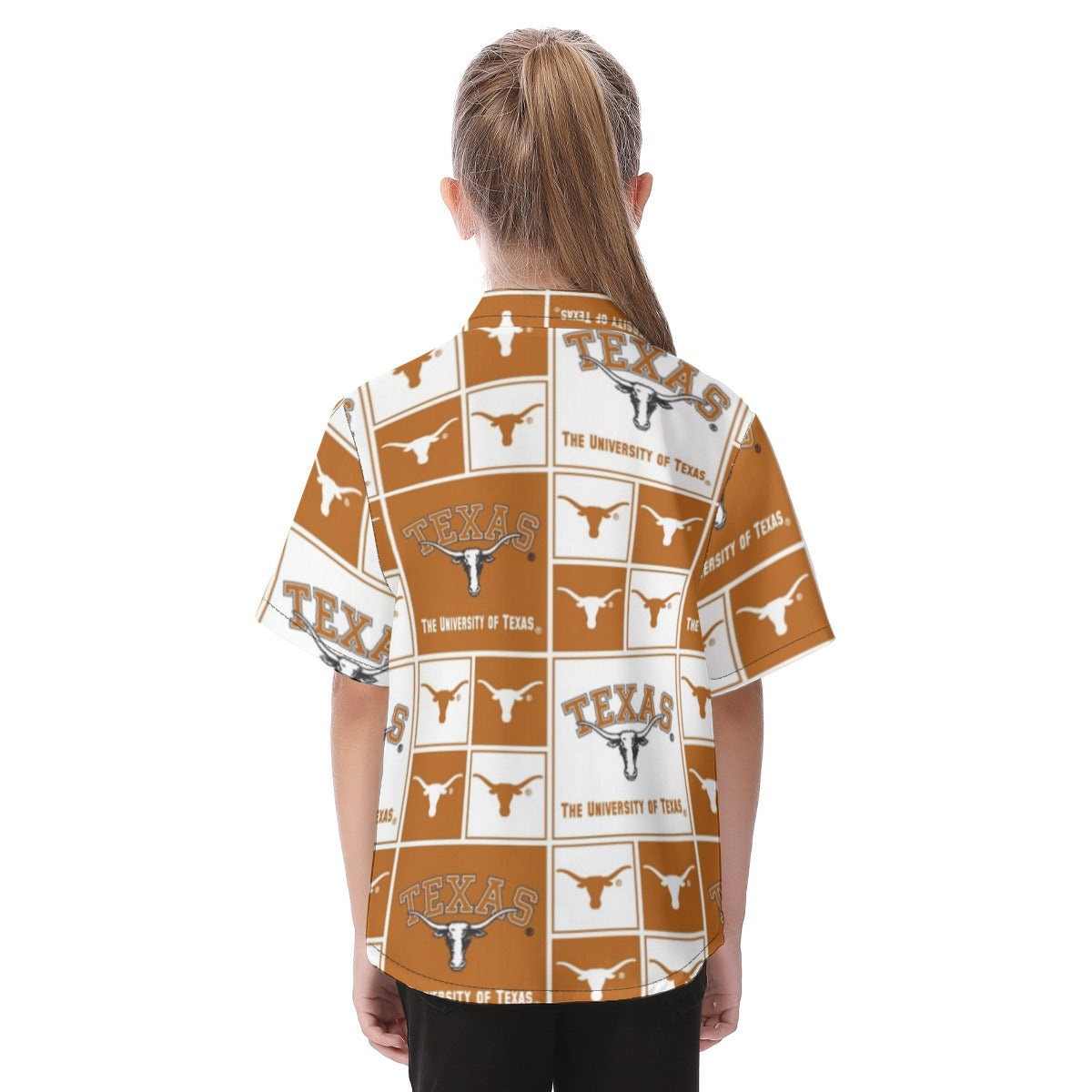 Texas Longhorns Kid's Hawaiian Vacation Shirt White varsity sports apparel