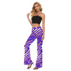 White Smoke Buffalo Zebra Football Women’s Skinny Flare Pants – Retro Game Day Streetwear