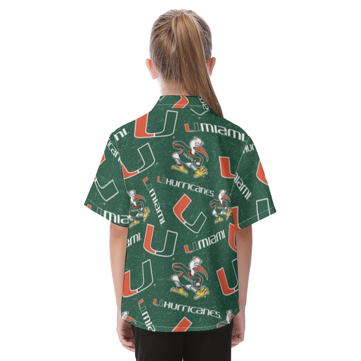 Miami Hurricanes Kid's Hawaiian Vacation Shirt - ACC football apparel varsity sportswear product image 4.0