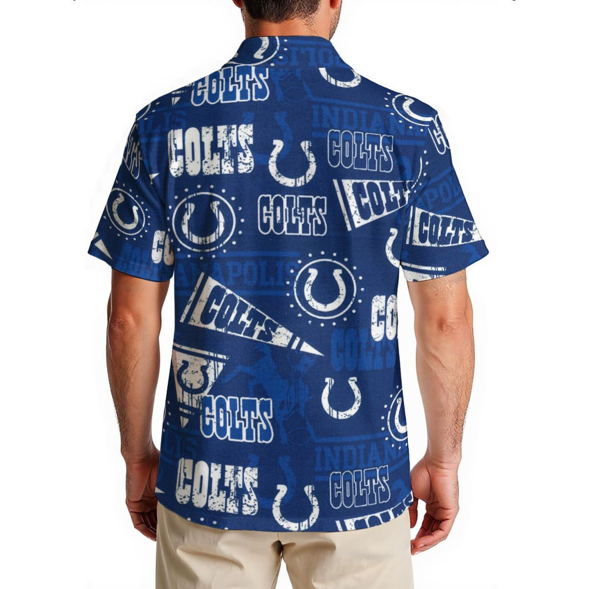 indianapolis-colts-mens-hawaiian-shirt-150gsm blue white football outfit detail