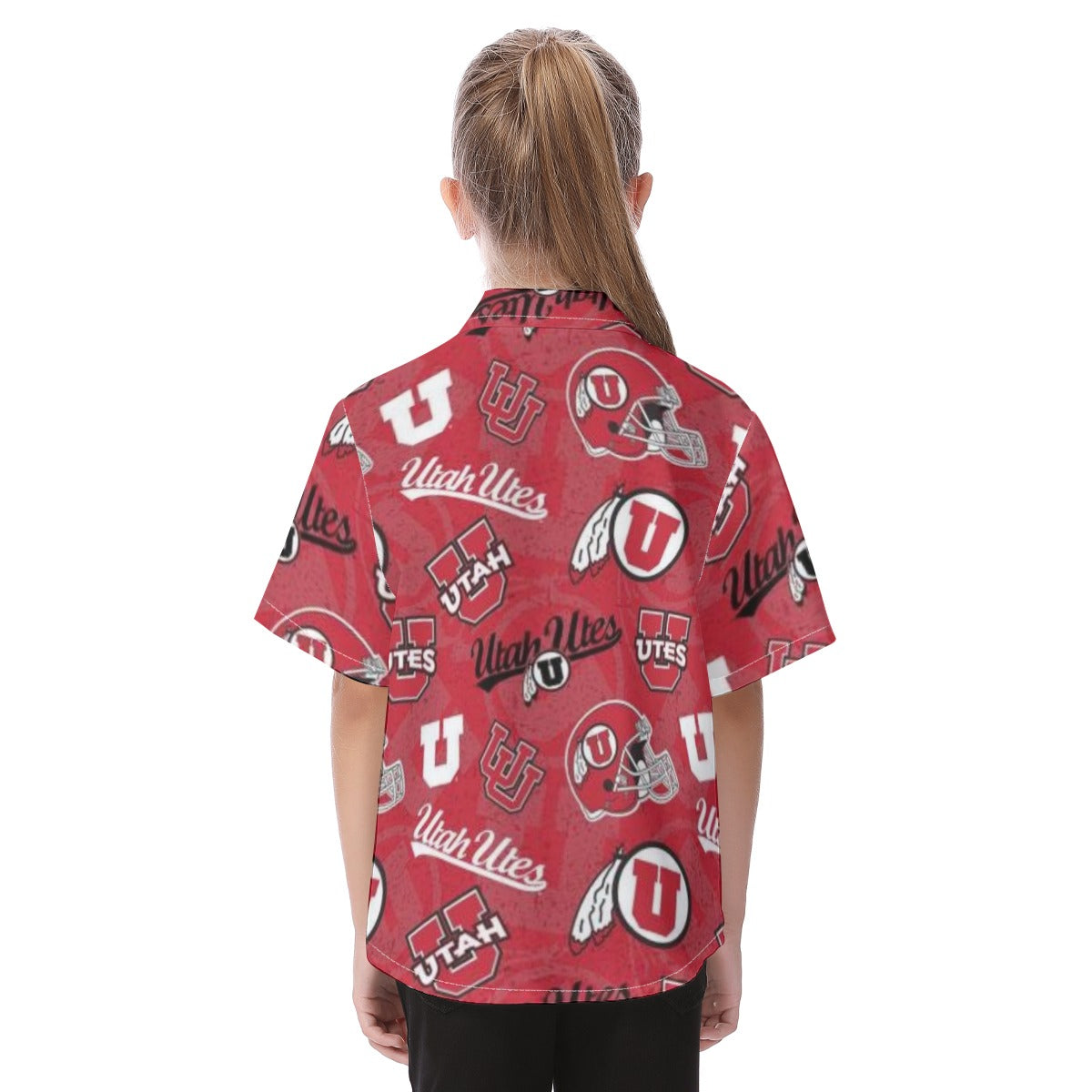 Utah Utes Kid's Hawaiian Vacation Shirt varsity sportswear product image 4.0