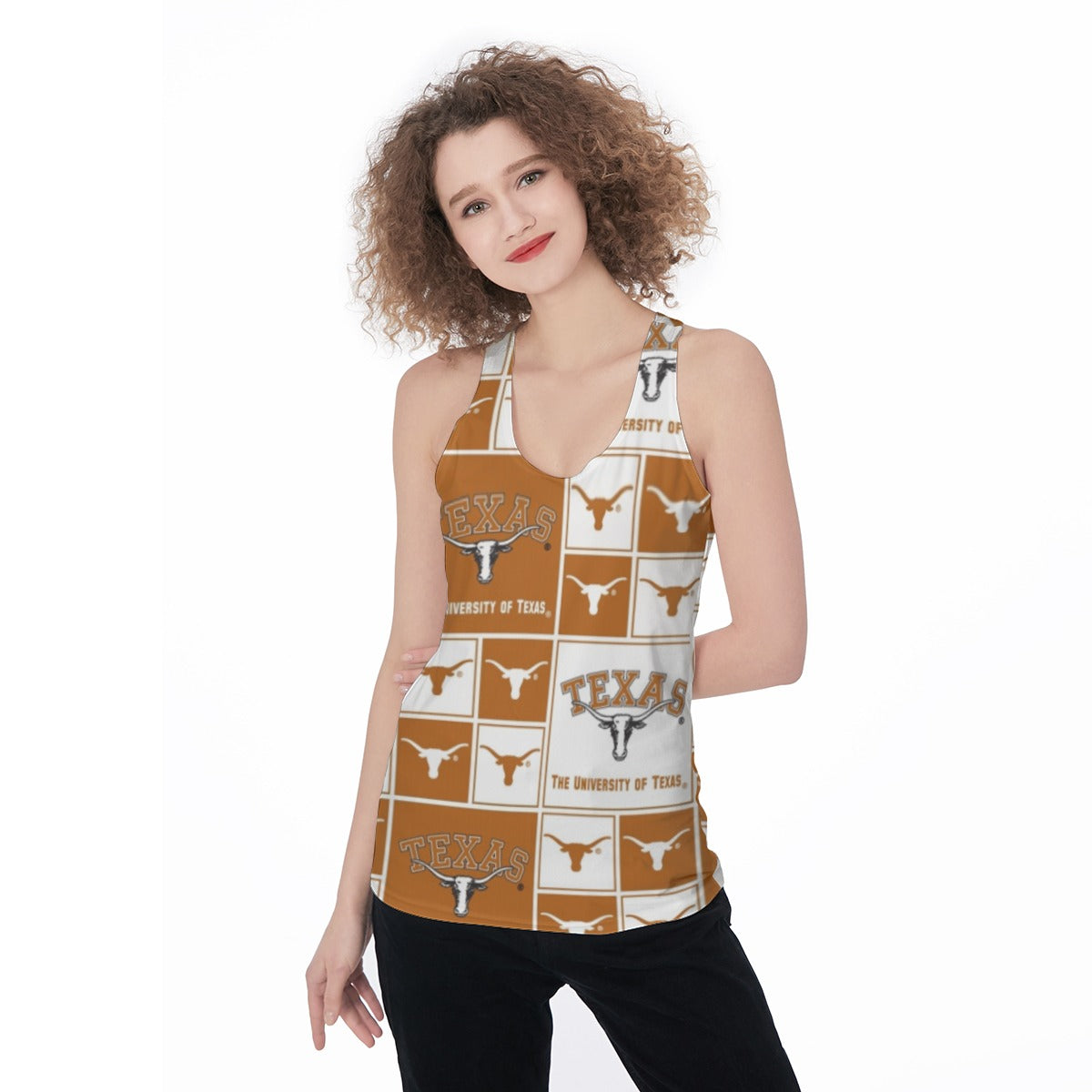 Texas at Austin - Longhorns Women's Racerback Tank Top White varsity sports apparel