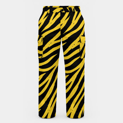 Pittsburgh Football Yellow Black Zebra Men's Cargo Pants – football shirt, casual fan outfit, image 1.0