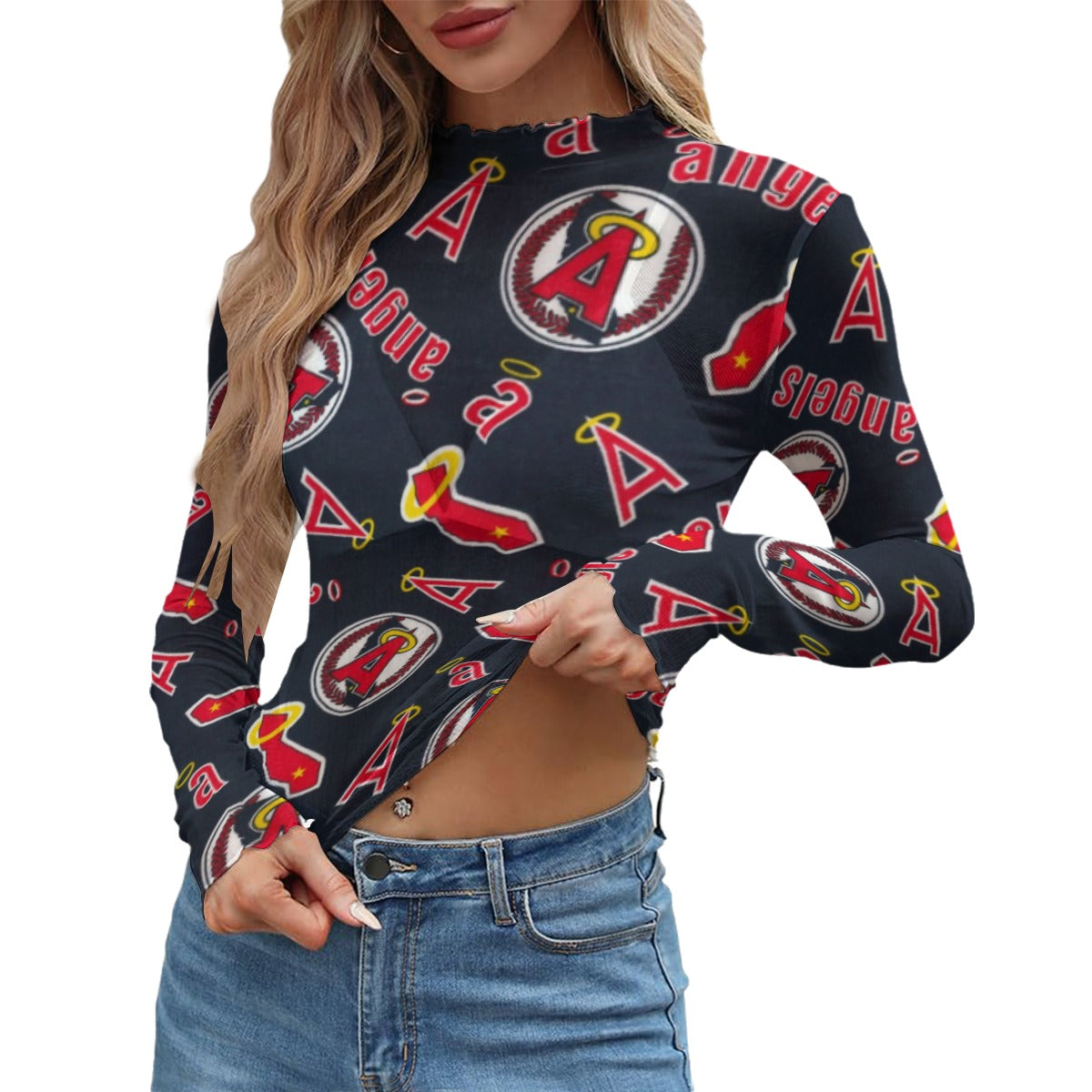 Los Angeles Angels Women's Mesh T-shirt los angeles angels baseball fan apparel california game day outfit