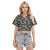 Jacksonville Jaguars Women's Cropped Shirt teal black football back view game day look
