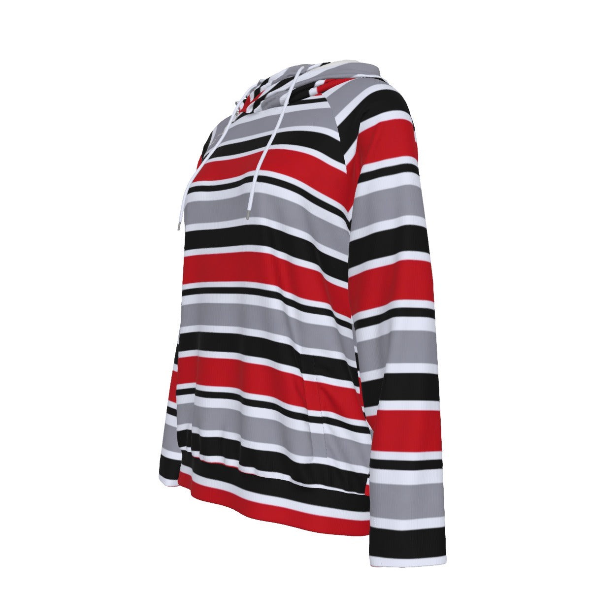 Ohio State - Buckeyes Striped Women's Hoodie With Double Hood