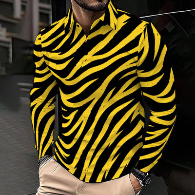 Pittsburgh Football Yellow Black Zebra Men's Polo Shirt With Long Sleeve – game day outfit, sportswear style, image 1.0