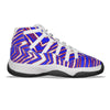 White Smoke Men's High Top Basketball Shoes – Red Blue White Zebra Game Day Style