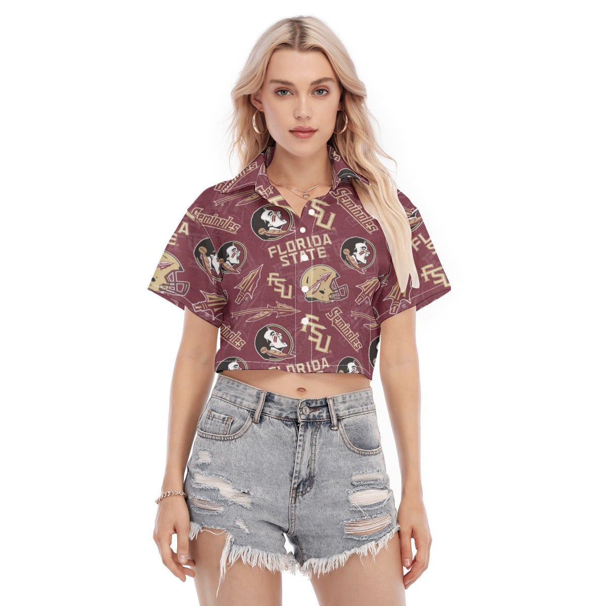 Florida State Seminoles Women's Cropped Shirt - ACC football apparel varsity sportswear product image 1.0