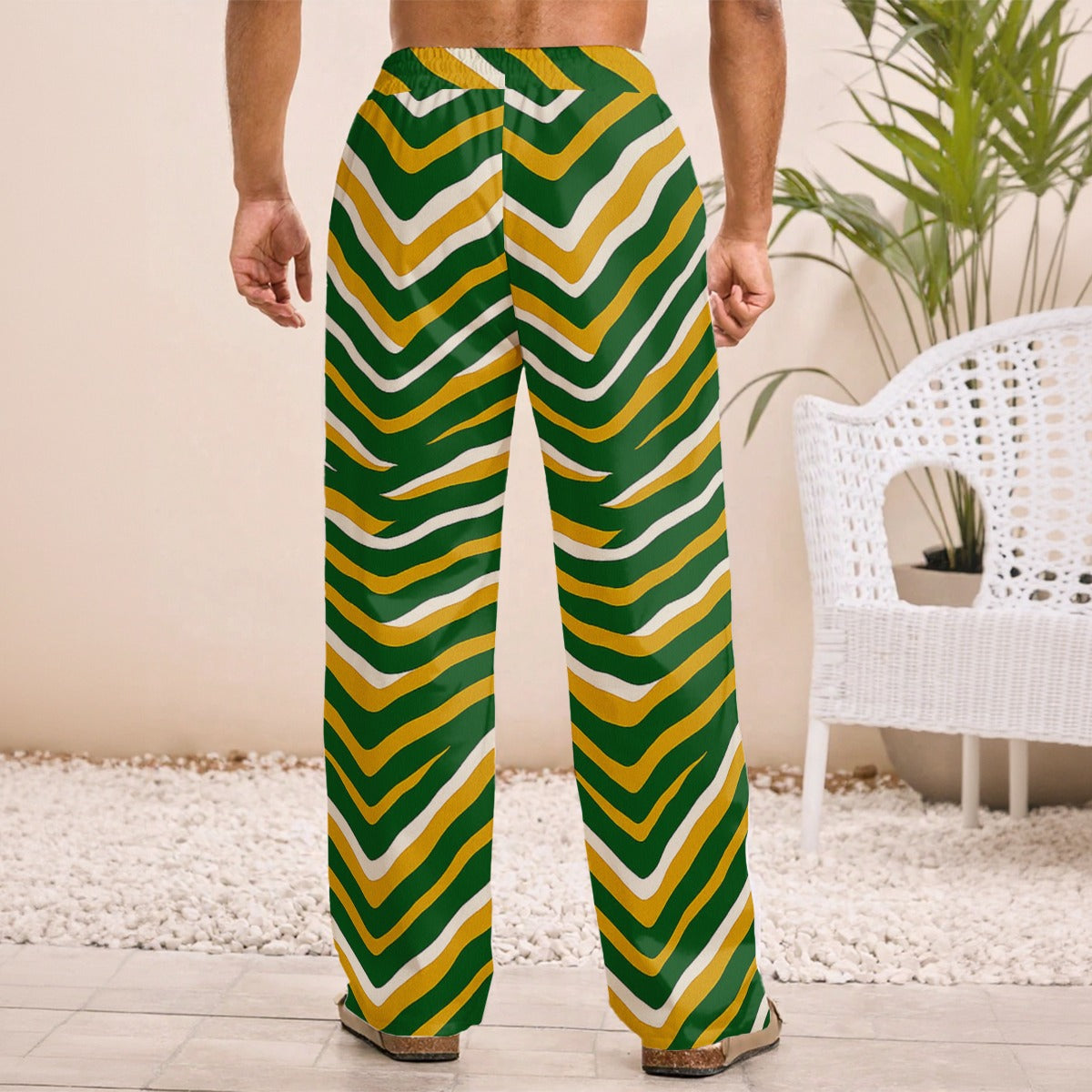 Green Bay football zebra Men's Straight pants