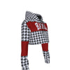 White Smoke Alabama  Football Women's Crop Top Hoodie – Crimson Game Day Cropped Sweatshirt