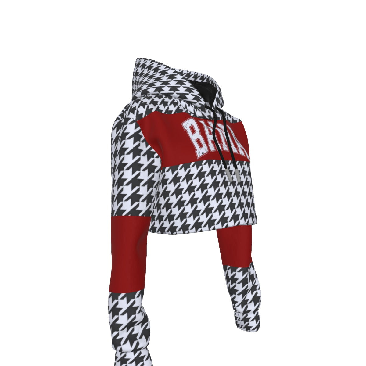 White Smoke Alabama  Football Women's Crop Top Hoodie – Crimson Game Day Cropped Sweatshirt
