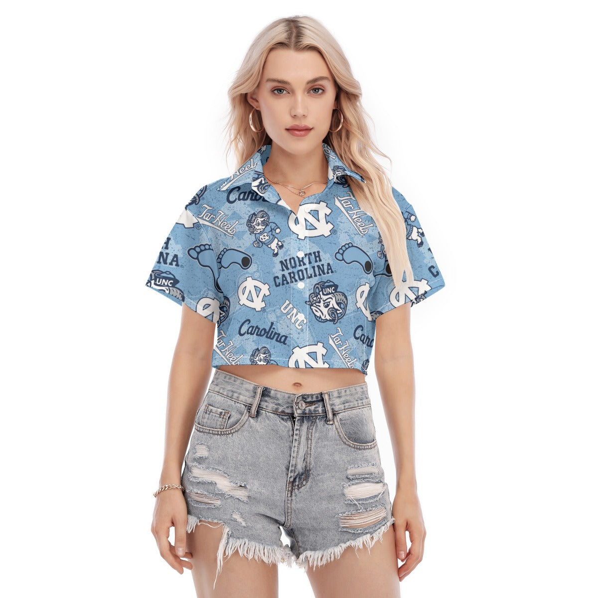 North Carolina Chapel Hill Tar Heels Women's Cropped Shirt - ACC football apparel varsity sportswear product image 1.0