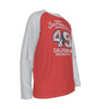 Maroon San Francisco 49 Vintage Raglan Long Sleeve Shirt – Red and White California Golden State Style