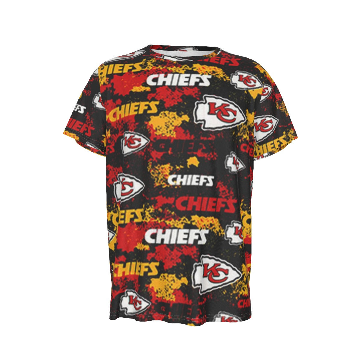 Kansas City Chiefs Men's Round Neck Short Sleeve T-Shirt red gold football outfit image 1.0