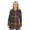 auburn tigers tartan plaid navy orange women's long shirt navy orange tartan plaid game day fashion