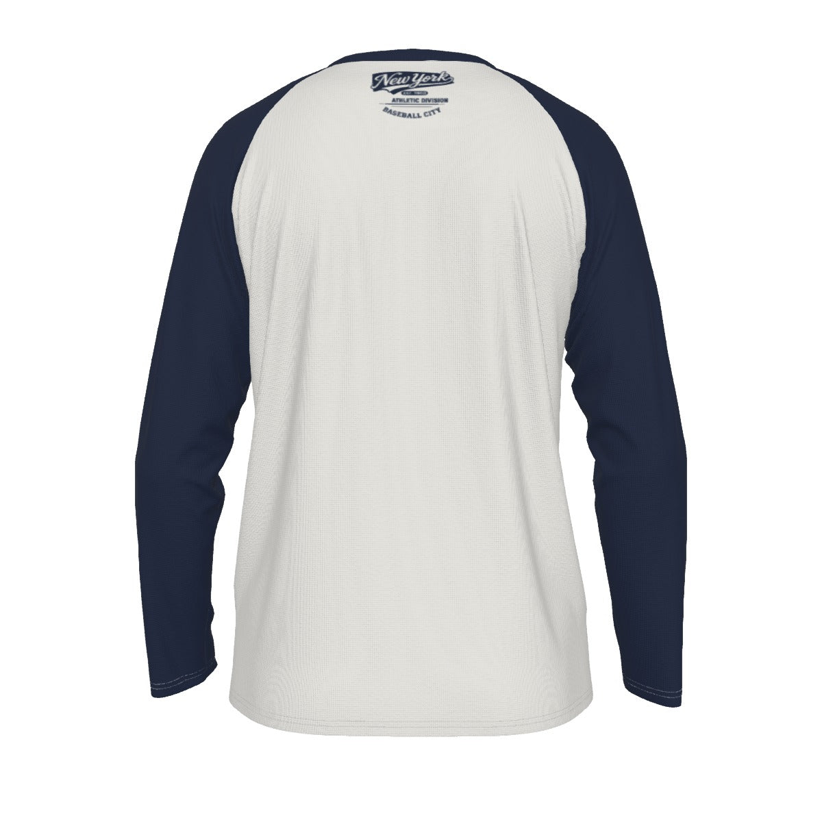 Light Gray New York Baseball City Raglan Long Sleeve Shirt – Navy Blue and White Athletic Varsity Tee Est. 1903