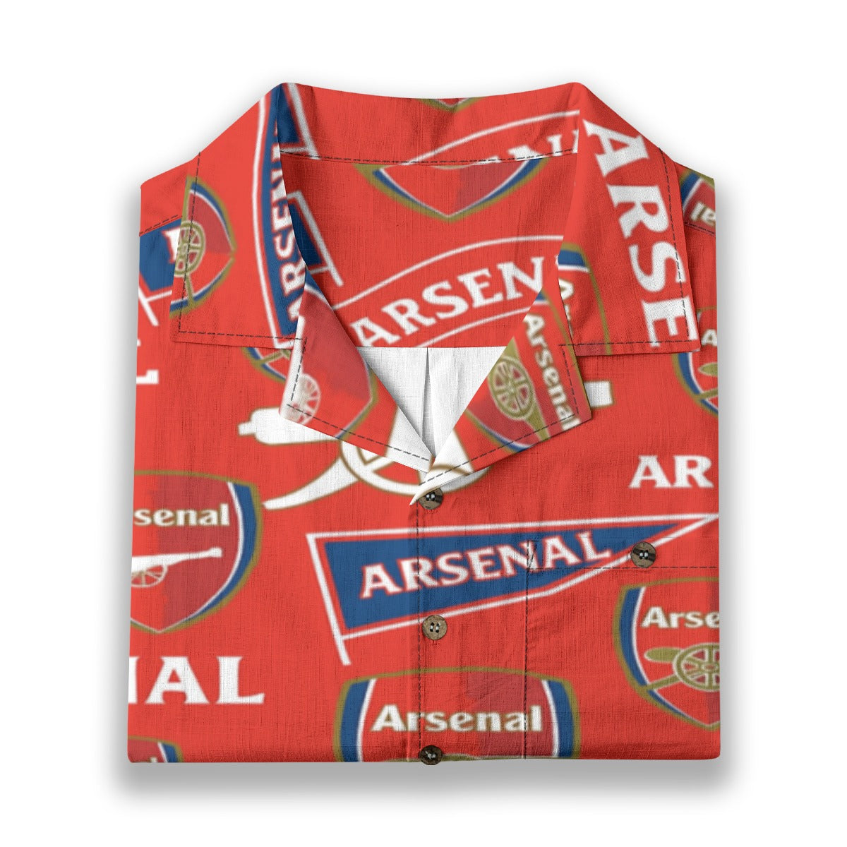 Arsenal FC  Men's Casual Hawaiian Short Sleeve Shirt | 125GSM Cotton