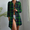 Notre Dame Fighting Irish Green Navy Gold Plaid Womens Long Sleeve Shirt Dress 7 green navy gold plaid women fashion apparel