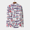 Arizona Wildcats Stand Collar Shirt With Long Sleeve|110GSM Imitation Flax