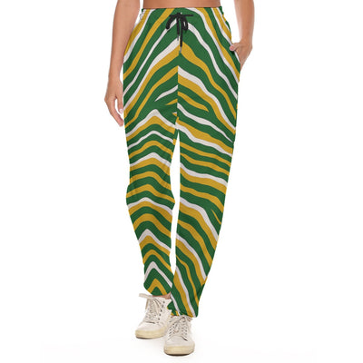 Green Bay Football Yellow Green Women’s Casual Pants – Game Day Streetwear – sportswear style, football shirt, image 1.0