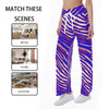White Smoke Buffalo Zebra Football Women’s High-Waisted Straight-Leg Trousers – Clean Game Day Streetwear