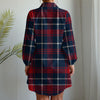 arizona wildcats tartan plaid navy red women's long sleeve shirt dress navy red tartan plaid game day fashion