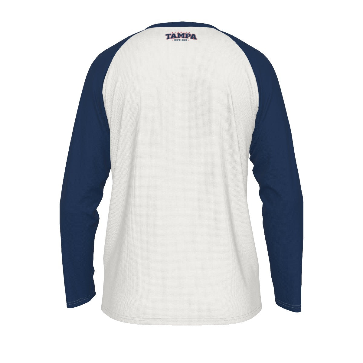 Lavender Florida Tampa EST 813 White and Navy Long Sleeve Shirt Men Varsity Raglan Tee