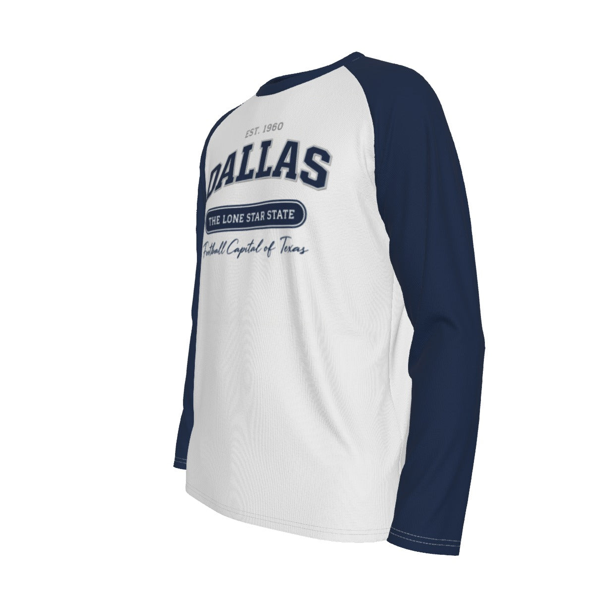 White Smoke Dallas Lone Star State Football Men's Long Sleeve T-shirt With Raglan Sleeve