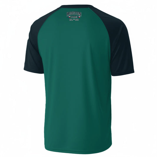 Houston Texas V-Neck T-Shirt – Green and Black Athletic City Shirt