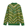 White Smoke Green Bay football zebra Unisex Lapel Collar Sweater
