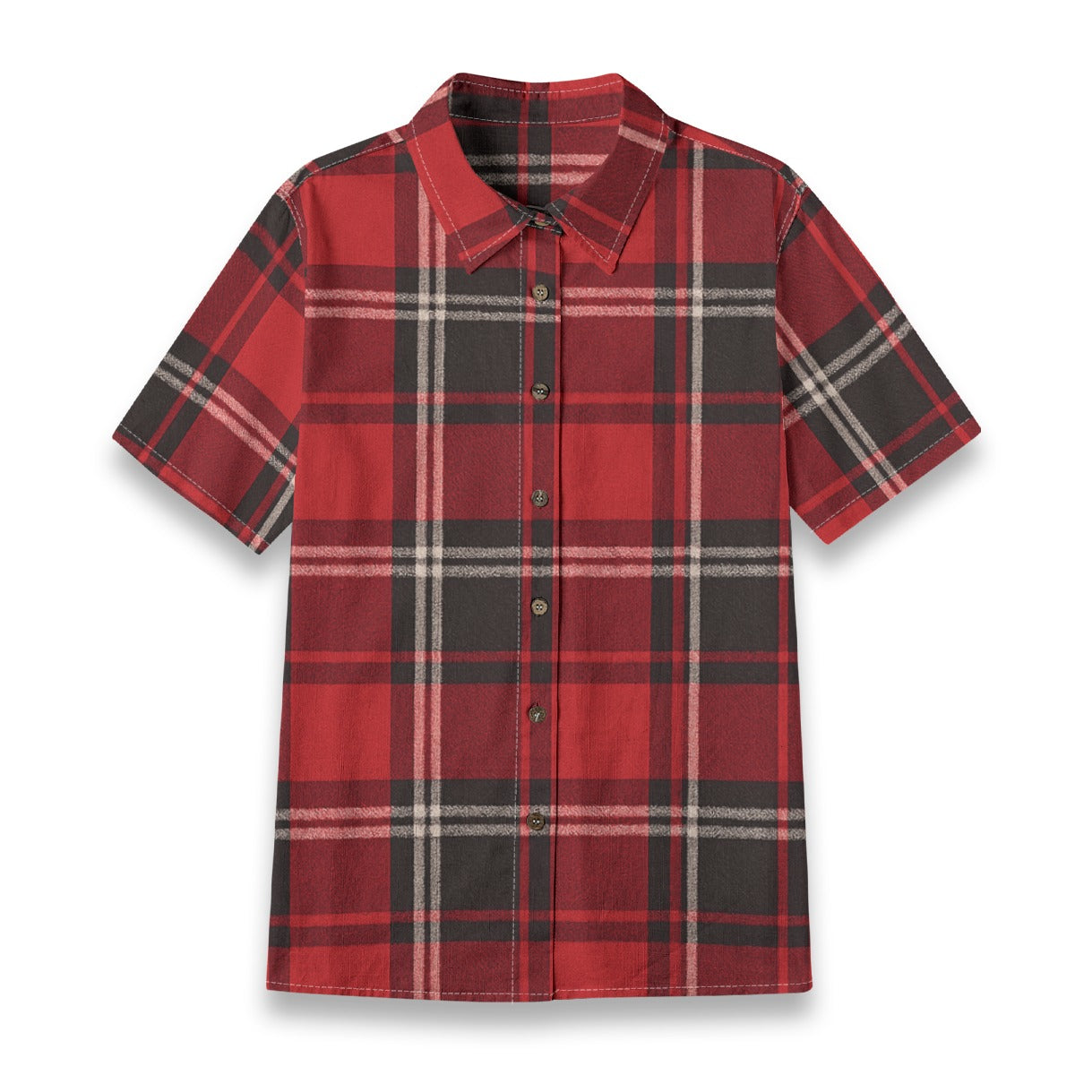 arkansas razorbacks red black tartan plaid women shirt