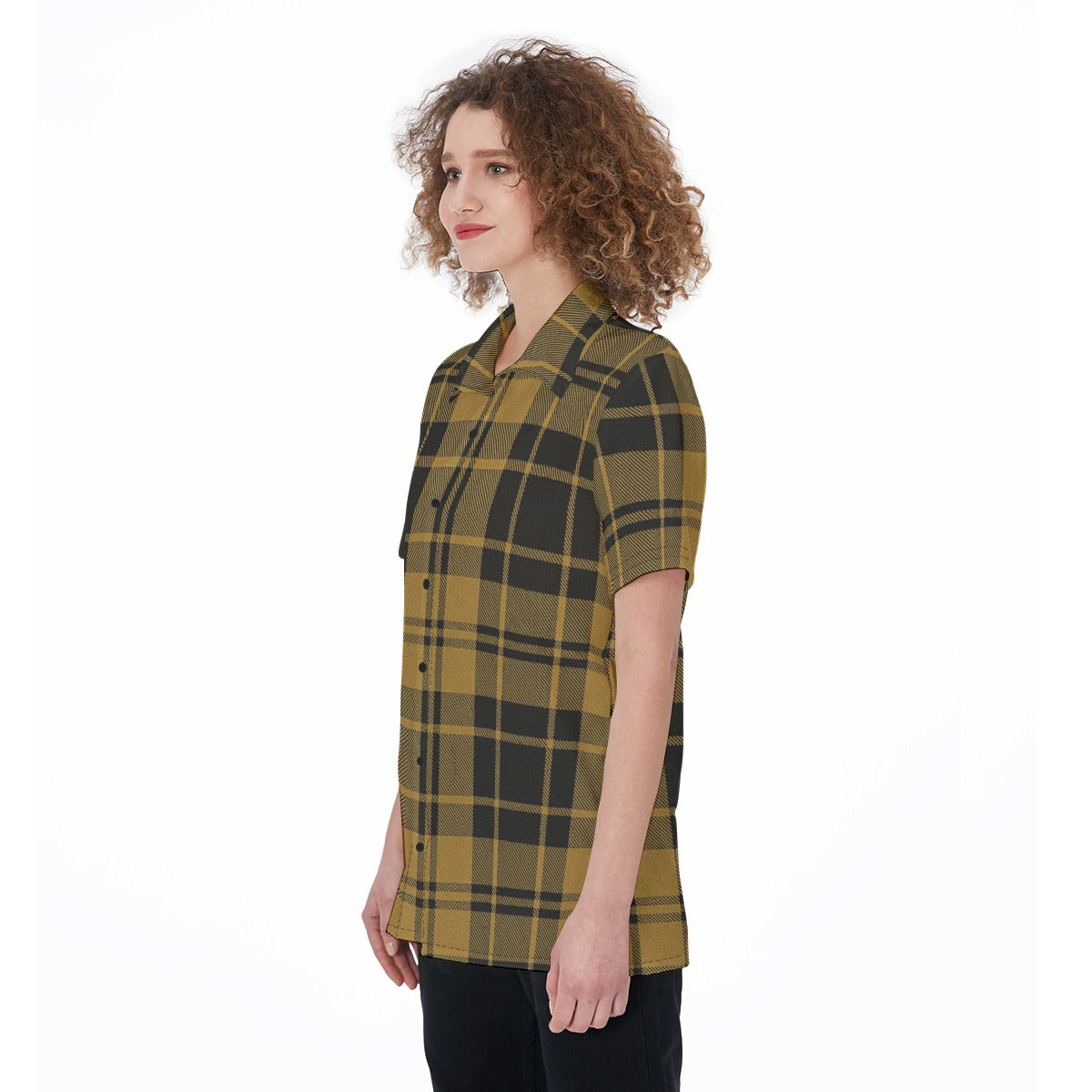 colorado buffaloes tartan plaid black gold women's shirt women tartan plaid game day shirt