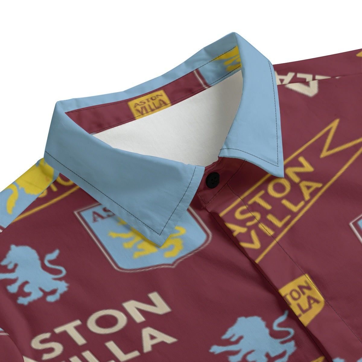 Aston Villa Men's Lapel Collar Shirt With Concealed Placket |115GSM Cotton poplin