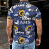 los-angeles-rams-mens-polo-shirt navy orange football outfit detail