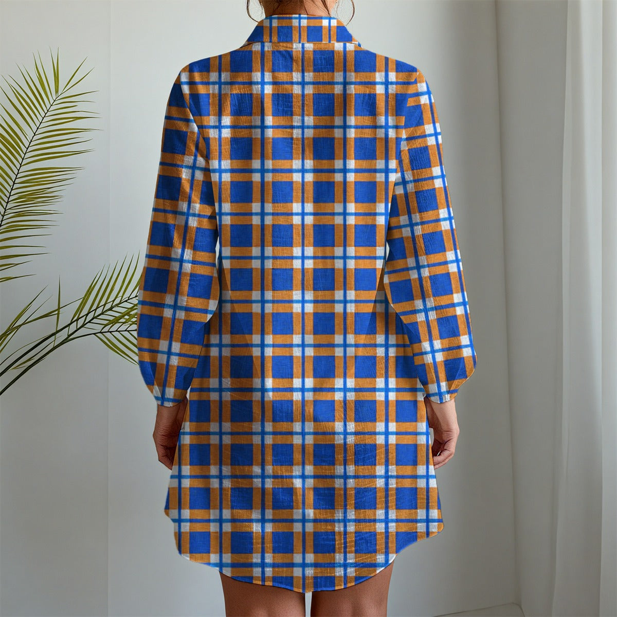 florida gators tartan plaid blue orange  women tartan plaid game day shirt