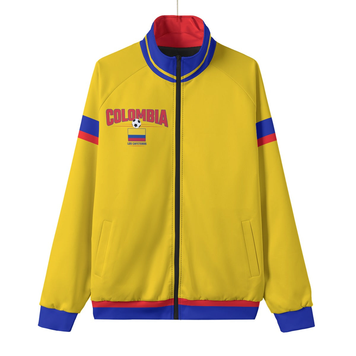 White Smoke Colombia Football Track Jacket – Retro National Style Zip-Up Jacket