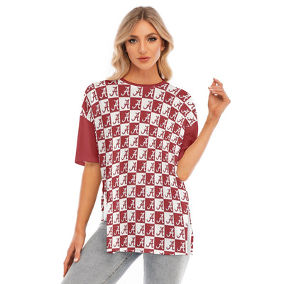 Alabama - Crimson Tide Women's Short Sleeves T-shirt With Hem Split White varsity sports apparel