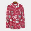Wisconsin Madison Badgers Stand Collar Shirt With Long Sleeve|110GSM Imitation Flax - Badgers football tee varsity sportswear product image 1.0