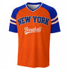 New York Baseball Fan T-Shirt in Orange and Blue – Game Day Streetwear Shirt – breathable comfort wear, sportswear style, image 1.0