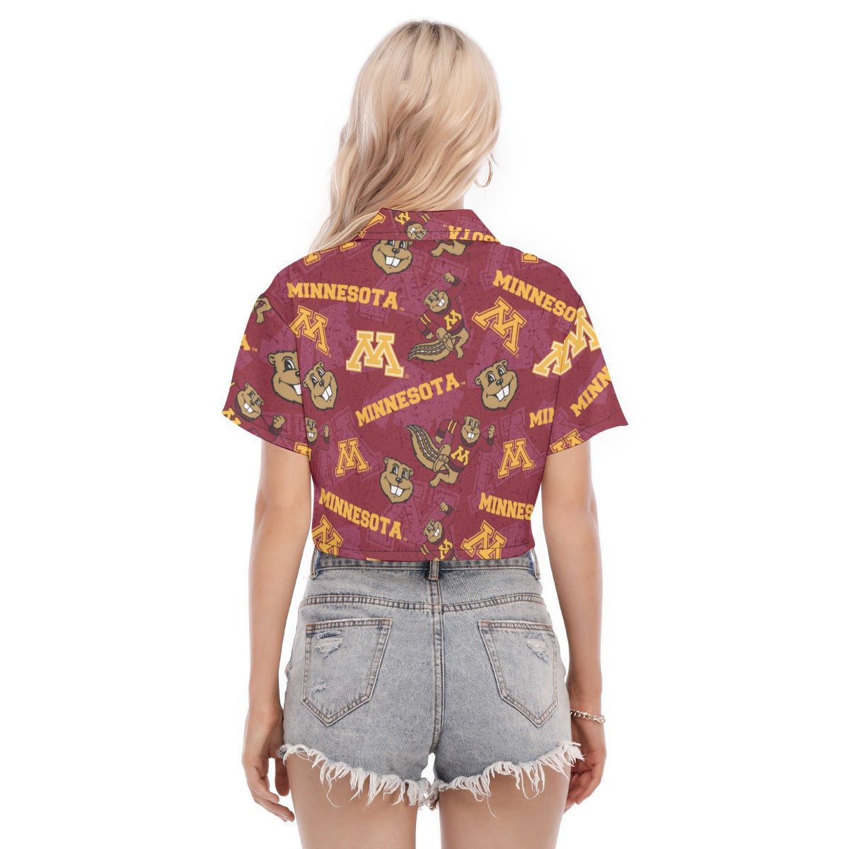 Minnesota Golden Gophers Women's Cropped Shirt White varsity sports apparel