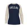 Dallas Long Sleeve Raglan Shirt – Vintage Baseball Varsity Athletic Style Tee – football shirt, lightweight game day shirt, image 1.0