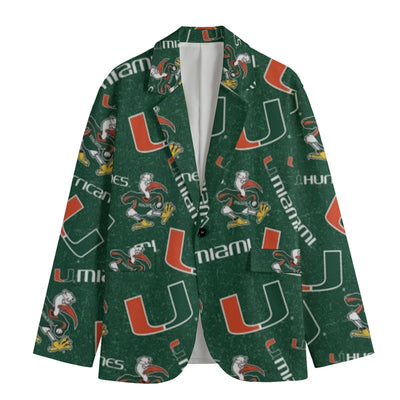 Miami Football Suit Green Blazer – Premium College Game Day Jacket – breathable comfort wear, football shirt, image 1.0