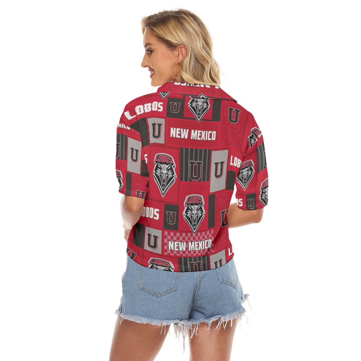 New Mexico Lobos Women's V-neck Shirts White game day apparel