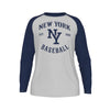 New York Baseball Raglan Long Sleeve Shirt – Est. 1903 Vintage Athletic Design, Grey and Navy tee – breathable comfort wear, casual fan outfit, image 1.0