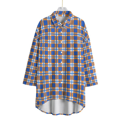 florida gators tartan plaid blue orange  women tartan plaid game day shirt