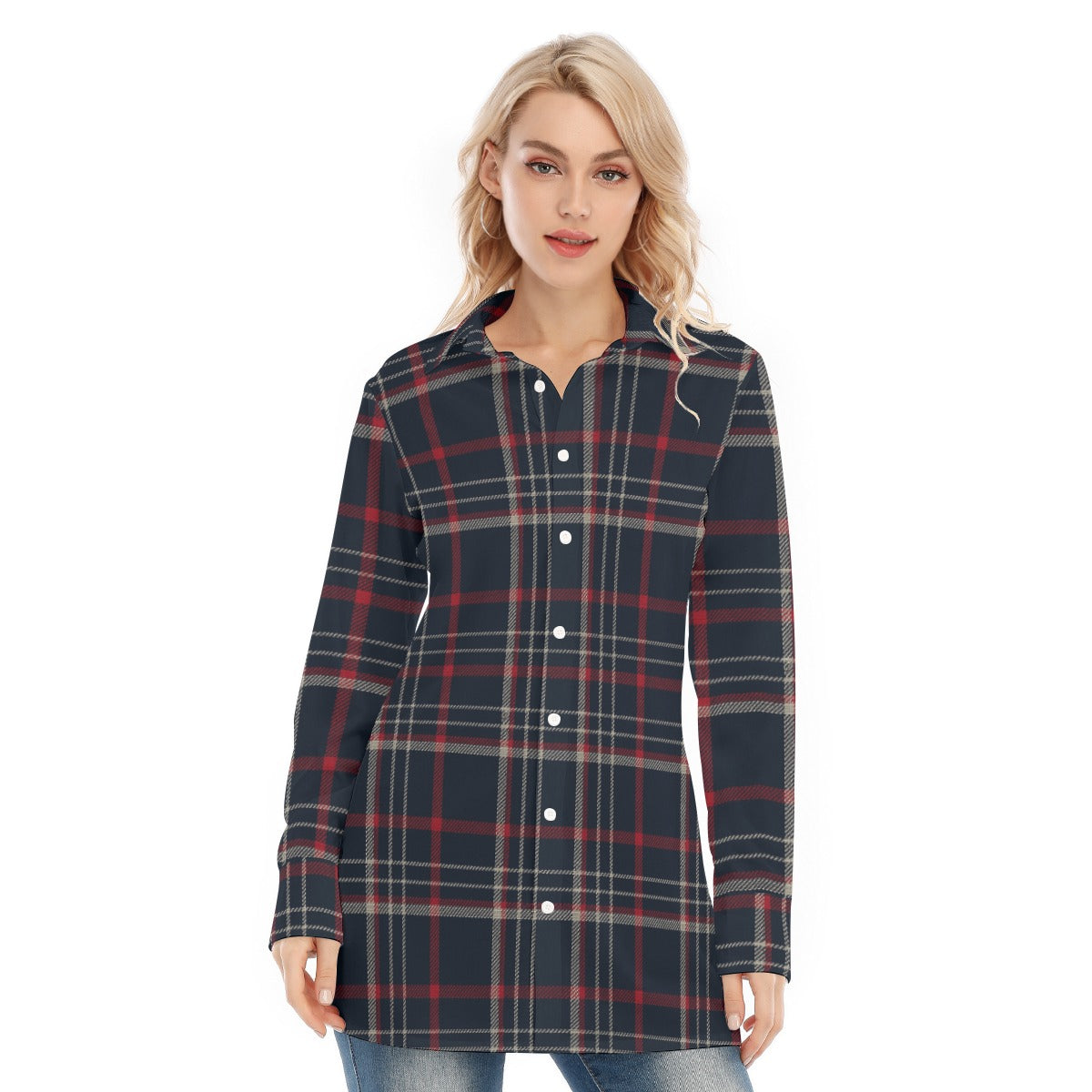 women tartan plaid streetwear shirt