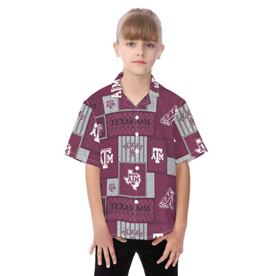 Texas A&M Aggies Kid's Hawaiian Vacation Shirt - Aggies fan gear varsity sportswear product image 1.0