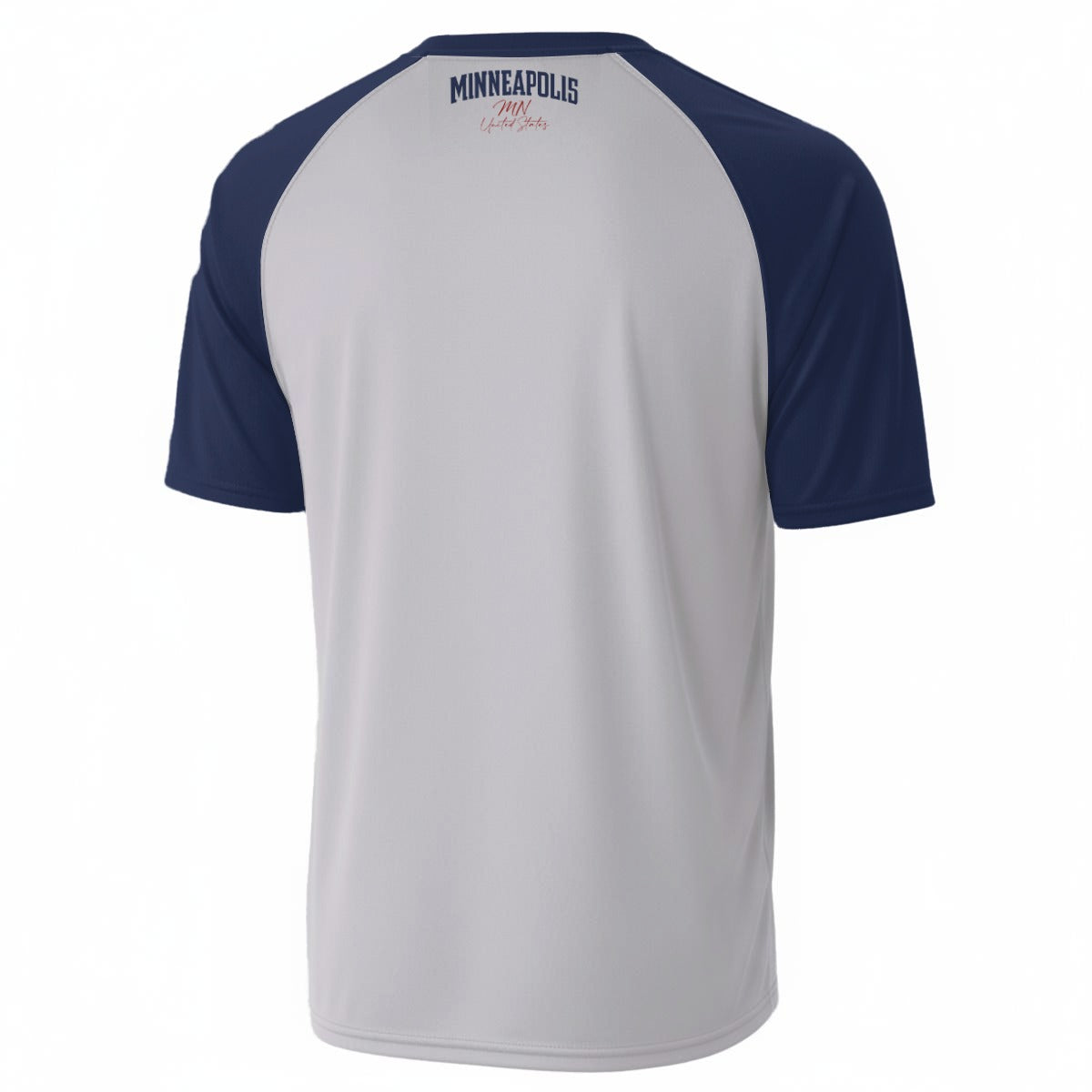 White Smoke Minneapolis MN United States V-Neck Raglan T-Shirt – Grey and Navy Vintage Athletic Minneapolis Shir